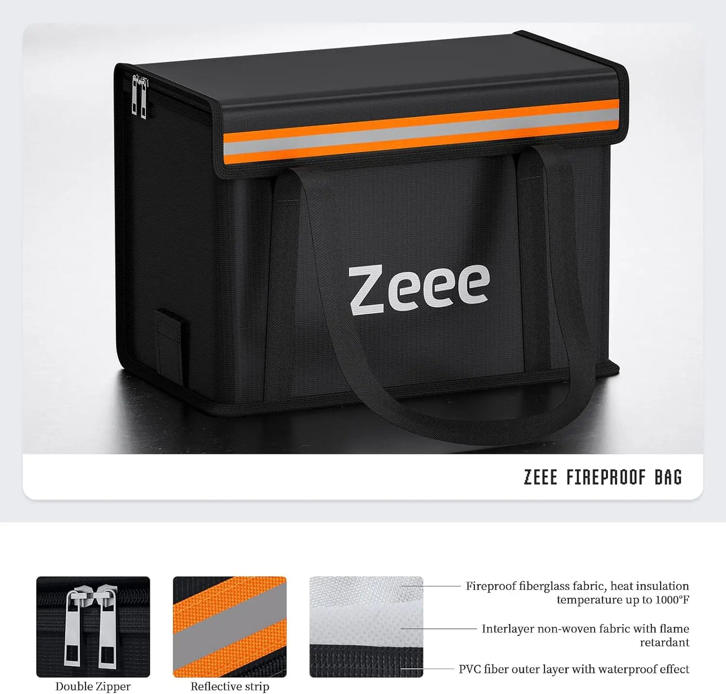 ZEEE LiPo Battery Safety Bag Fireproof Explosionproof Storage