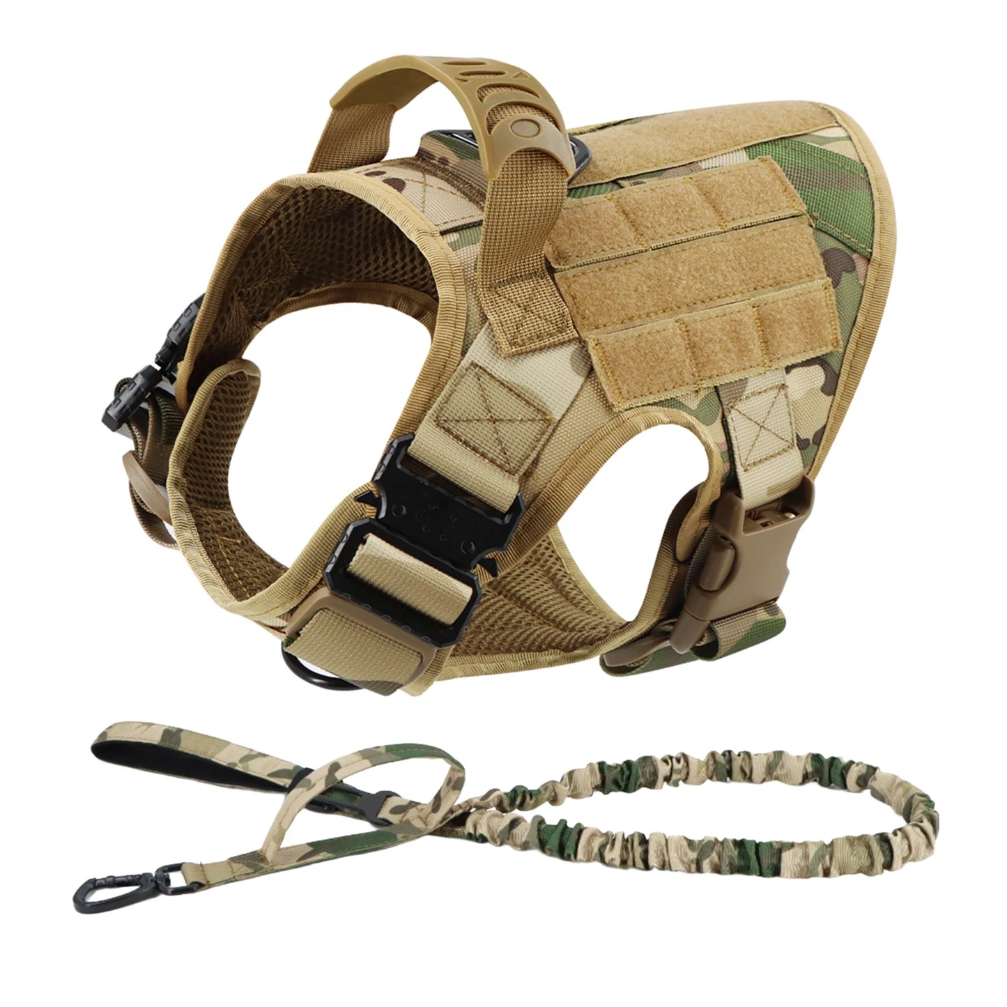 Nylon Dog Harness And Leash Set With Padded Quick-Release Buckle
