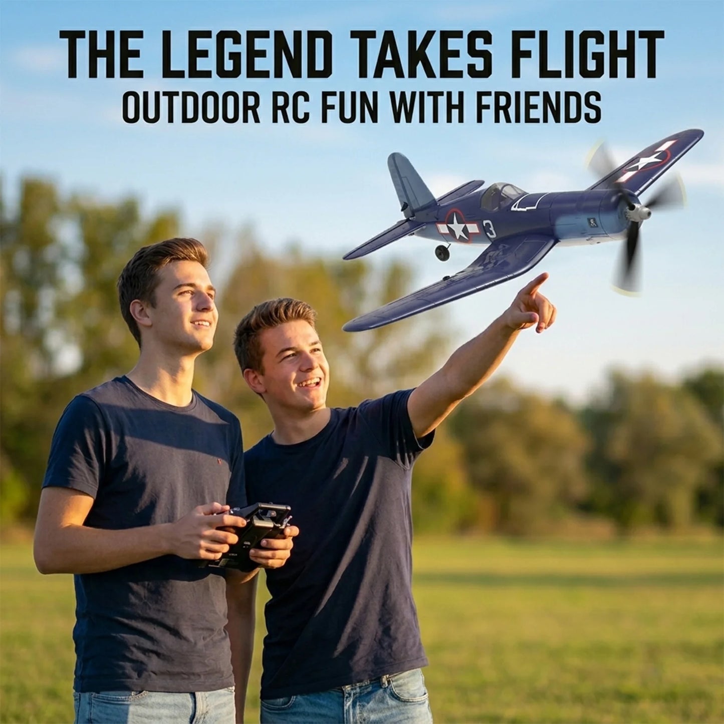 VOLANTEXRC F4U Corsair RC Plane, 4-Channel With Gyro