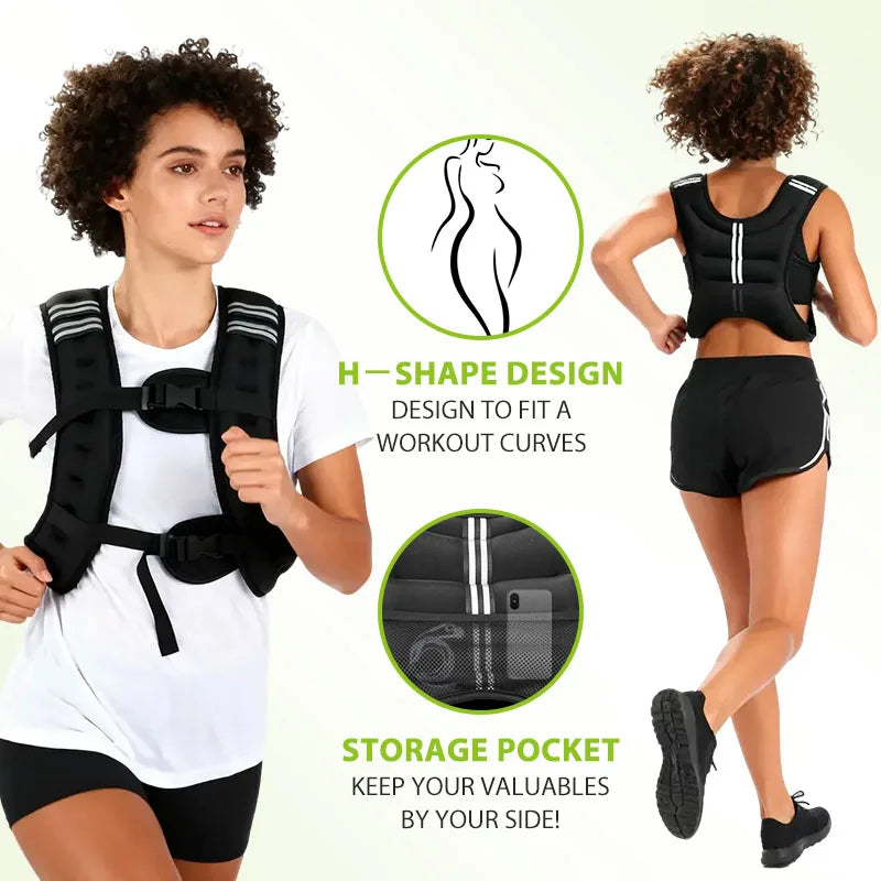 Weight Vest 12lb With Reflective Stripe For Training And Running