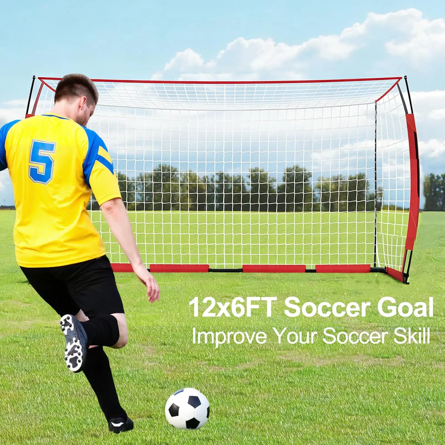 HiMISS Portable Metal Frame Soccer Goal With Bag Heavy Duty