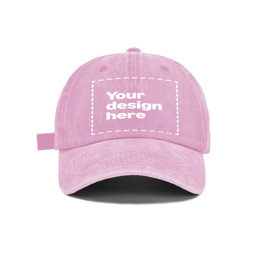 Personalized Vintage Washed Baseball Cap With Custom Name Text Logo