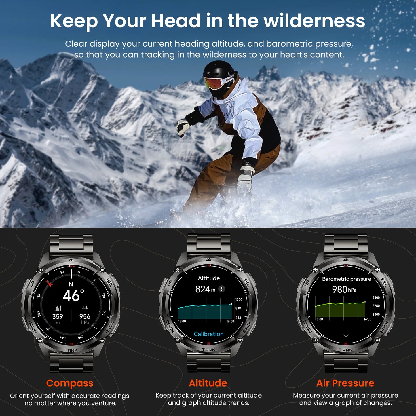 KOSPET Tank T3 Ultra 2 GPS Smart Watch IP69K AMOLED