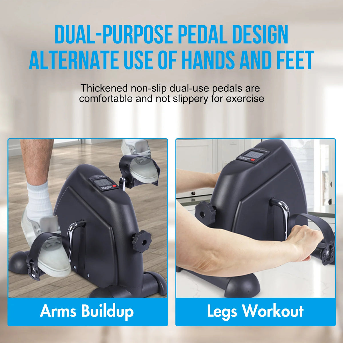 Motorized Mini Pedal Exerciser With Digital LCD Screen Display