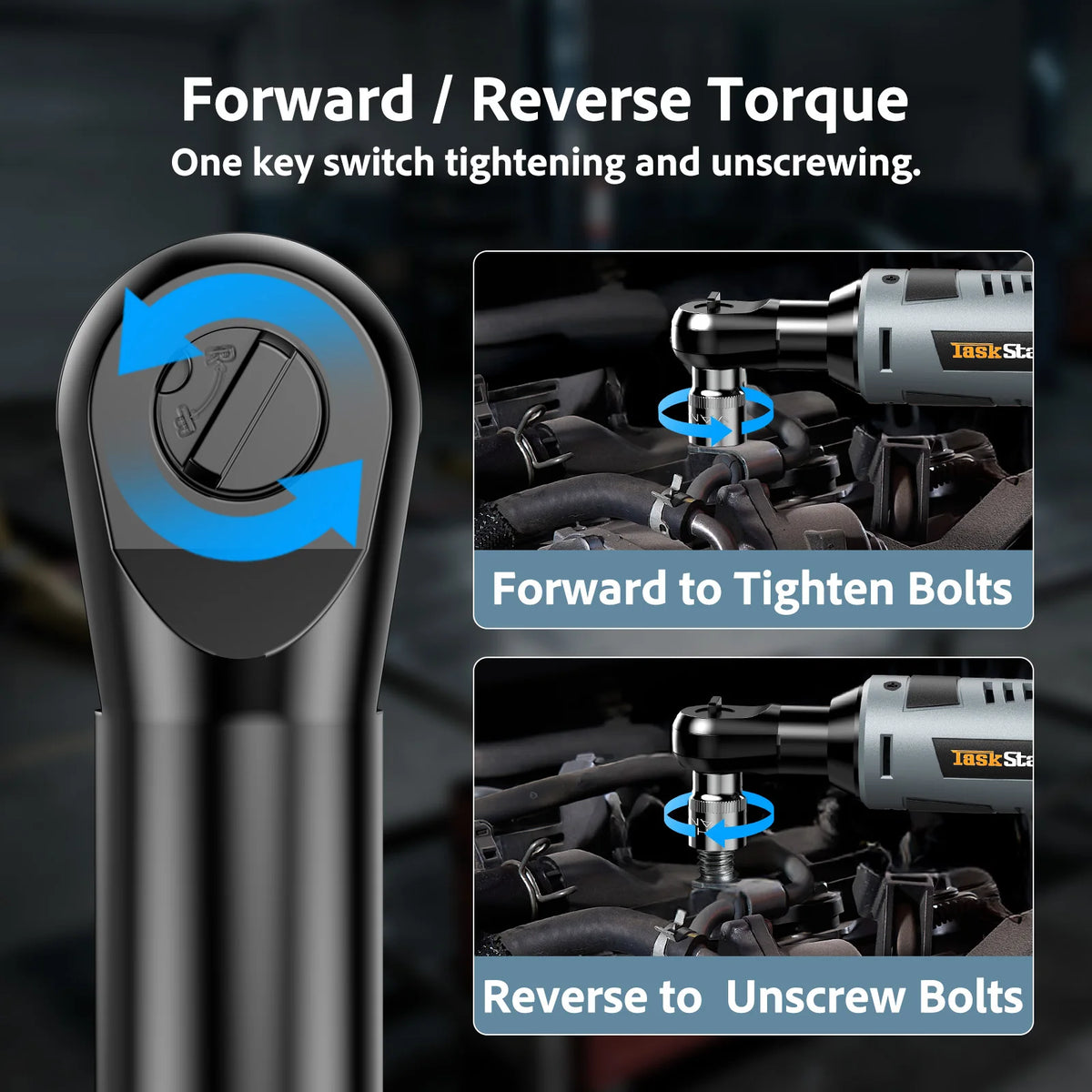 TaskStar Cordless Ratchet Wrench Kit With Battery And Charger