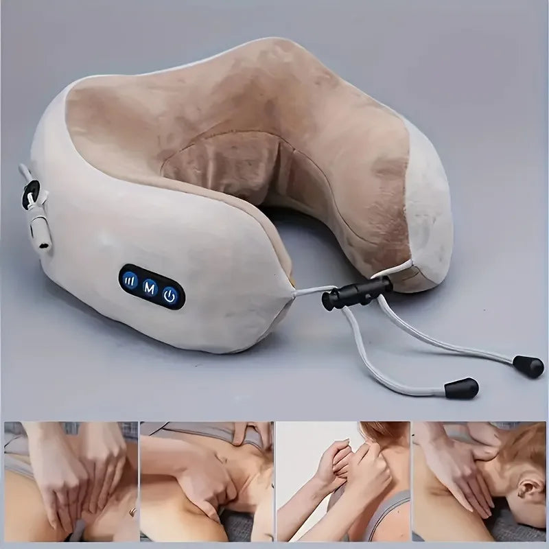 BXA Rechargeable U-Shaped Neck Massager Pillow For Travel