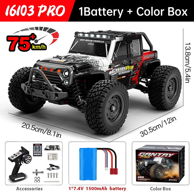 Wltoys 16101 Pro 4WD Remote Control Monster Truck LED Lights