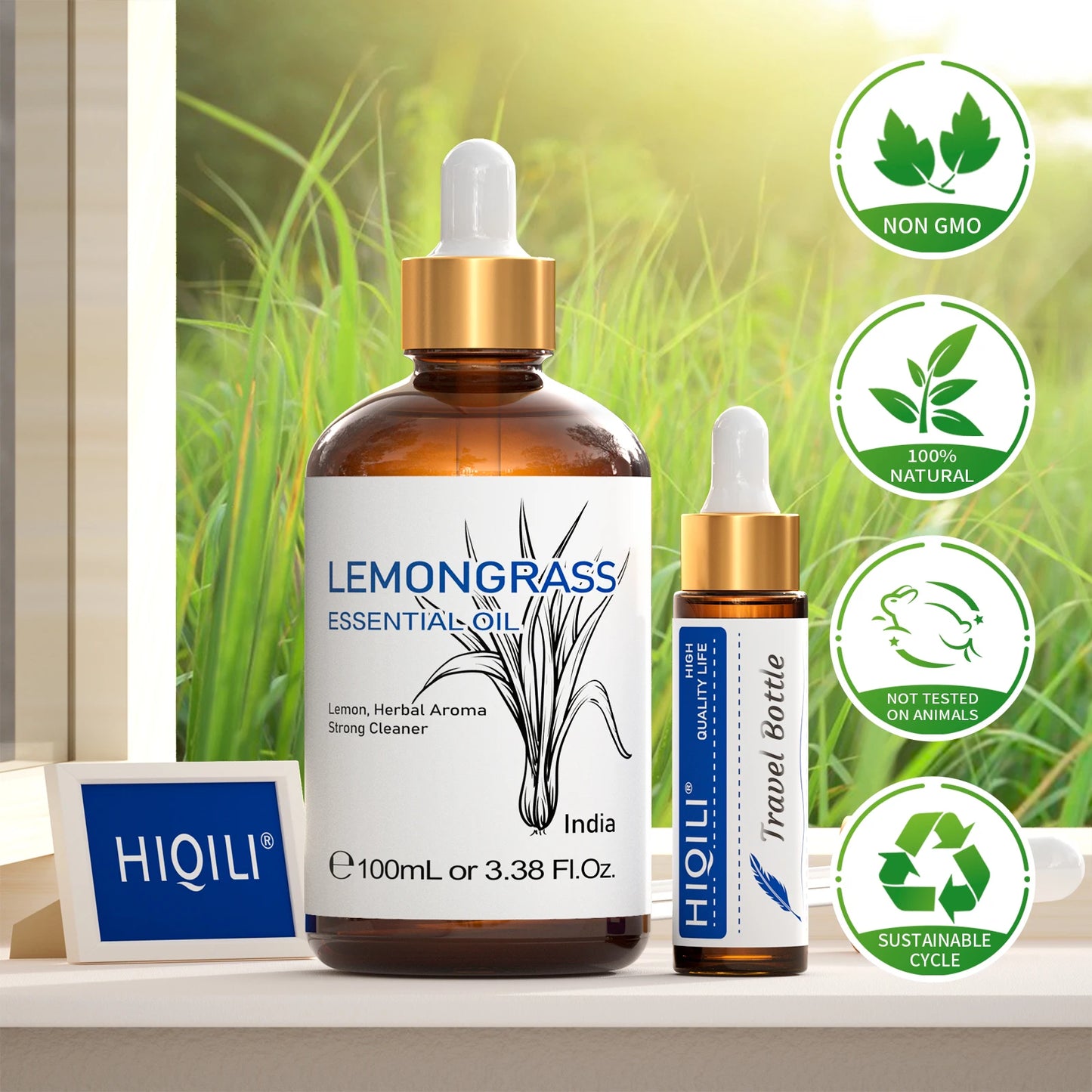 HIQILI Pure Essential Oils Rose Basil Vanilla Citronella Eucalyptus