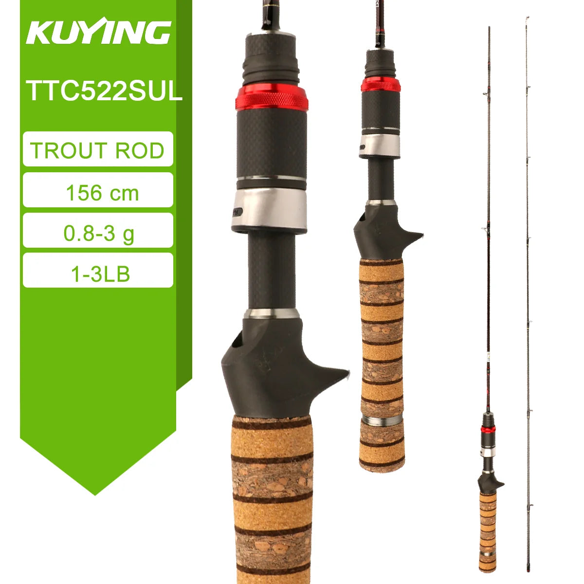 Kuying Teton Carbon Fiber Lightweight Fishing Rod With Fuji Guides