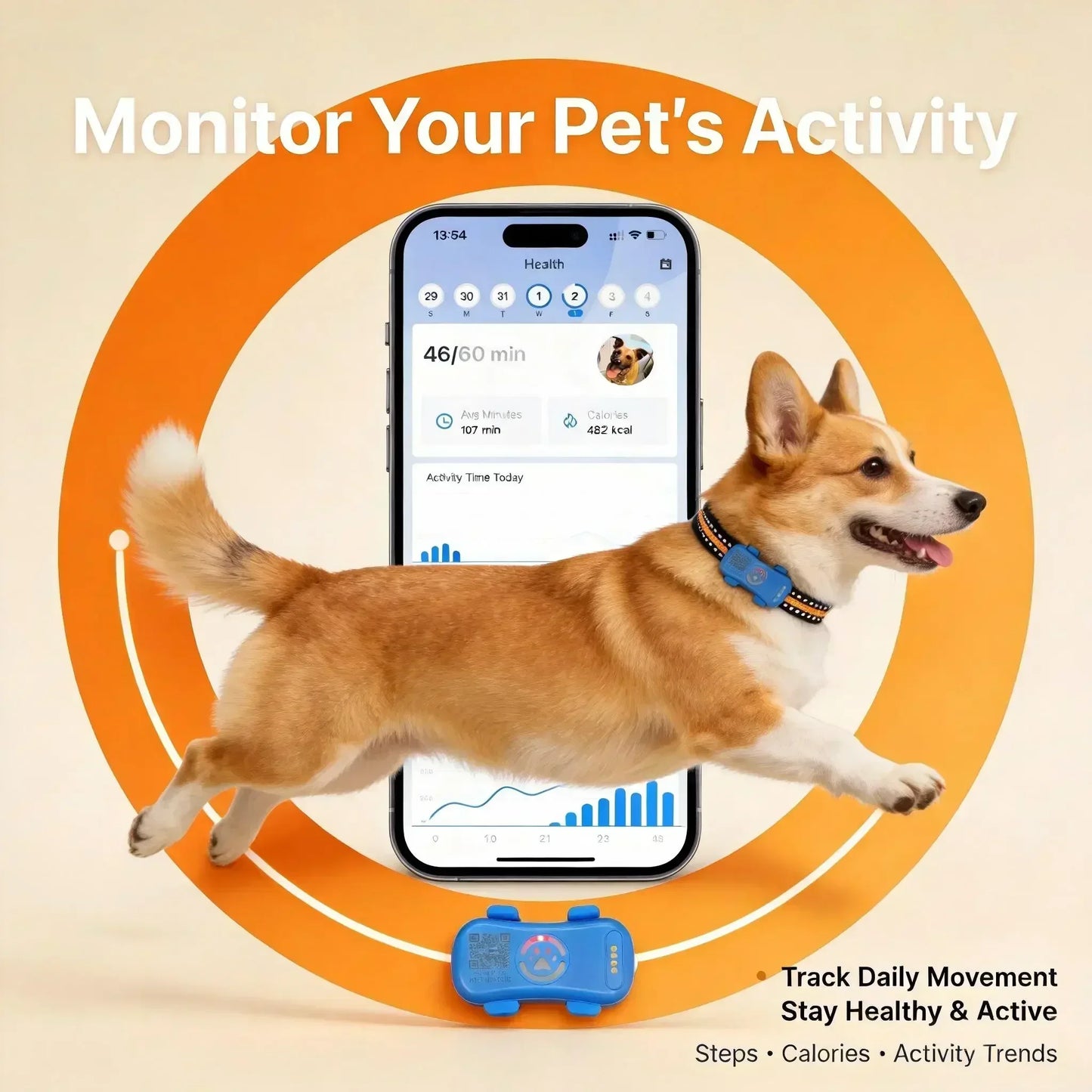 WANWAYTECH GPS Pet Tracker 4G With Built-In SIM Real Time Tracking IP67 Waterproof