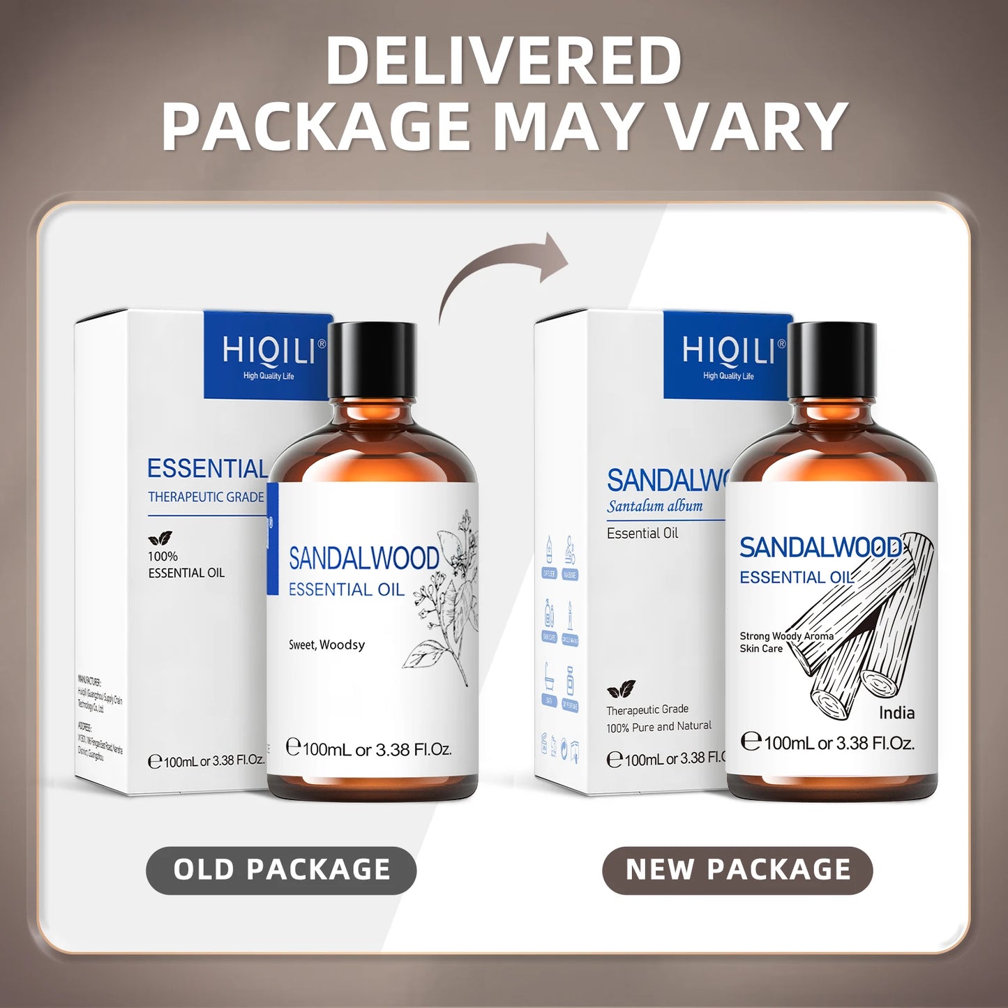 HIQILI Sandalwood Essential Oil One Hundred Percent Pure Steam Distilled
