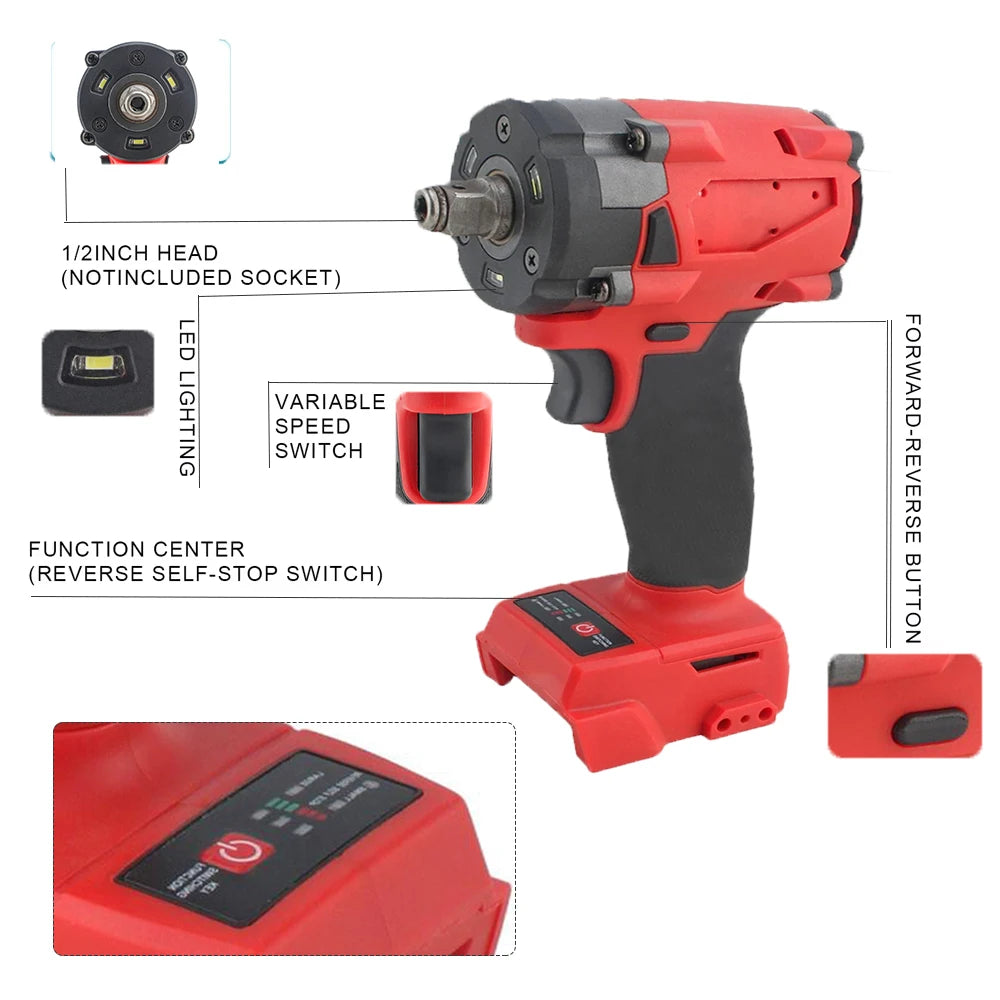 Magnitt Brushless Cordless Impact Wrench Heavy Duty Power Driver