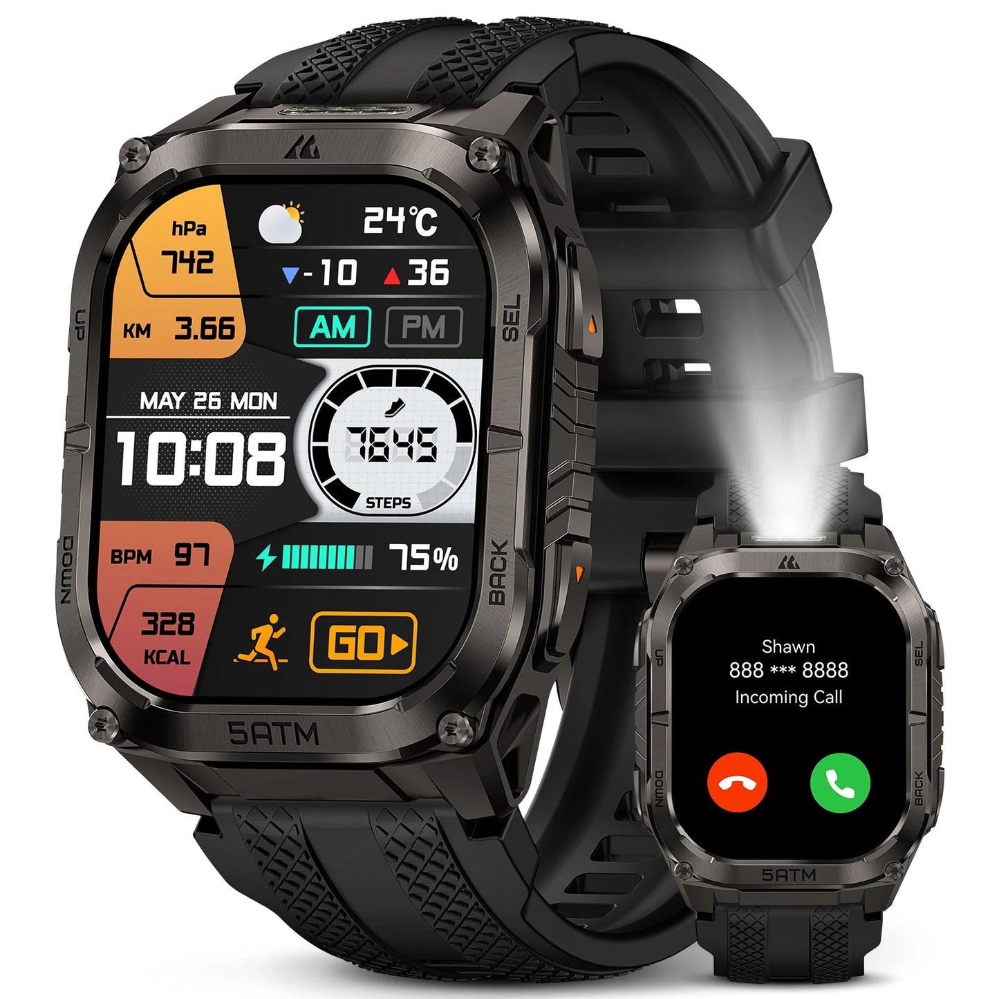 KOSPET Tank M4C Smartwatch GPS Health Tracking MIL STD 810H
