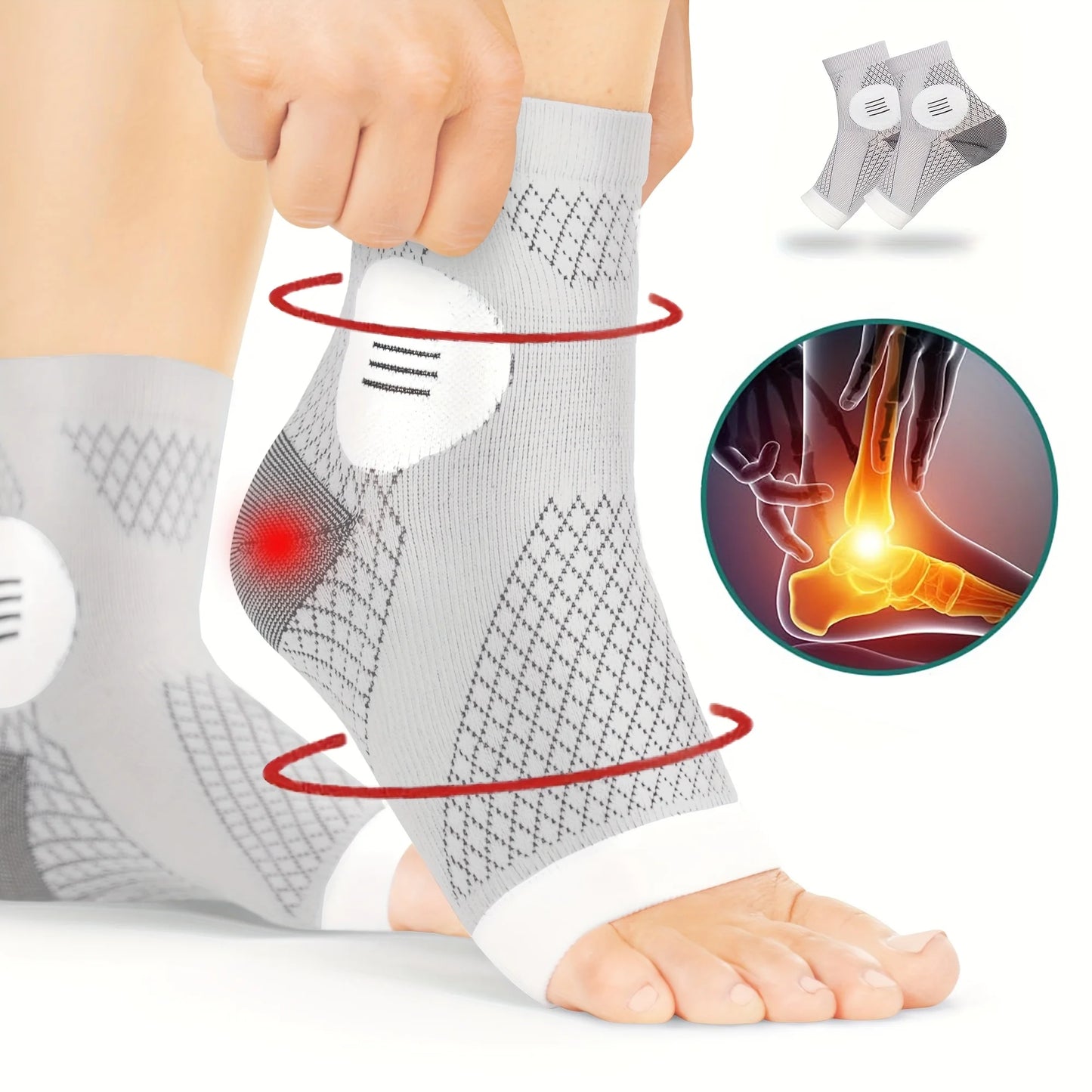 Open-Toe Neuropathy Compression Socks With Arch Support