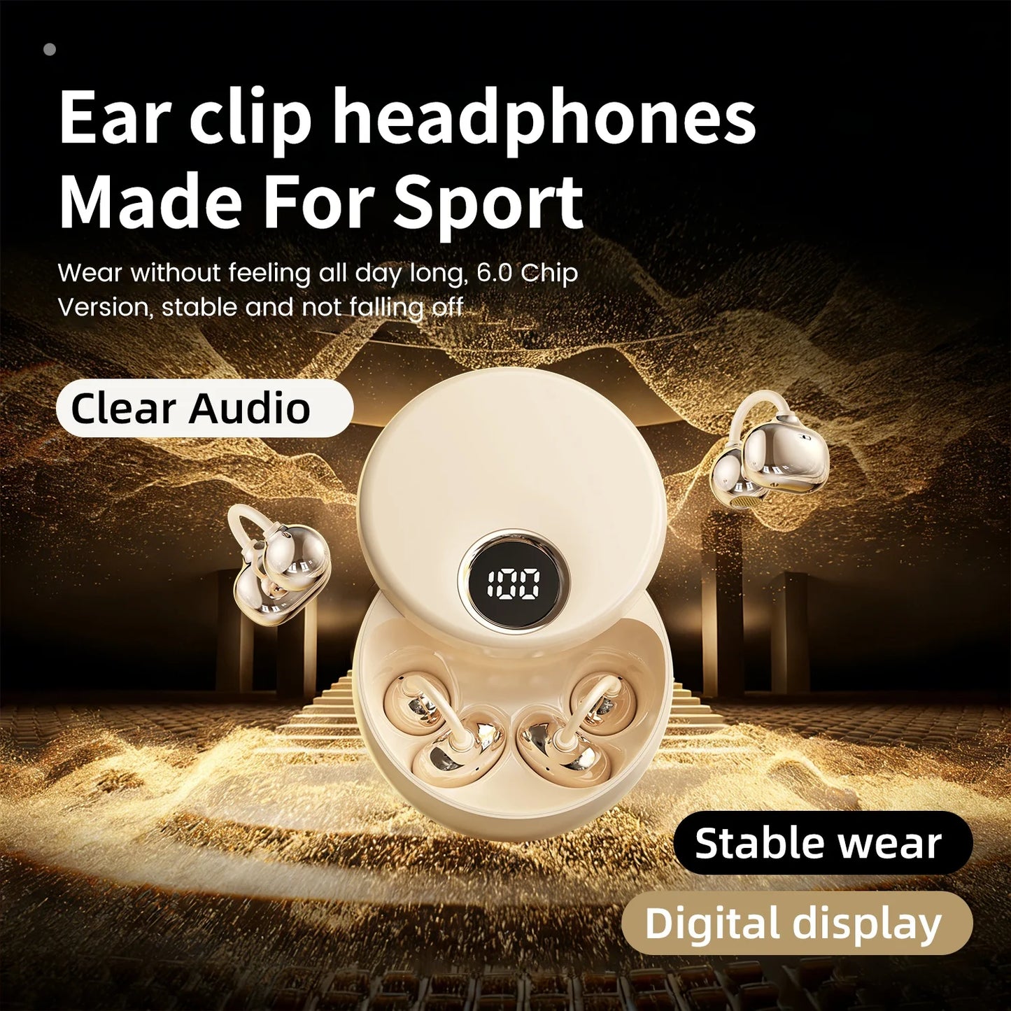 SHUKE SK51 Open Ear Clip Headphones Bluetooth 6.0 with Microphone