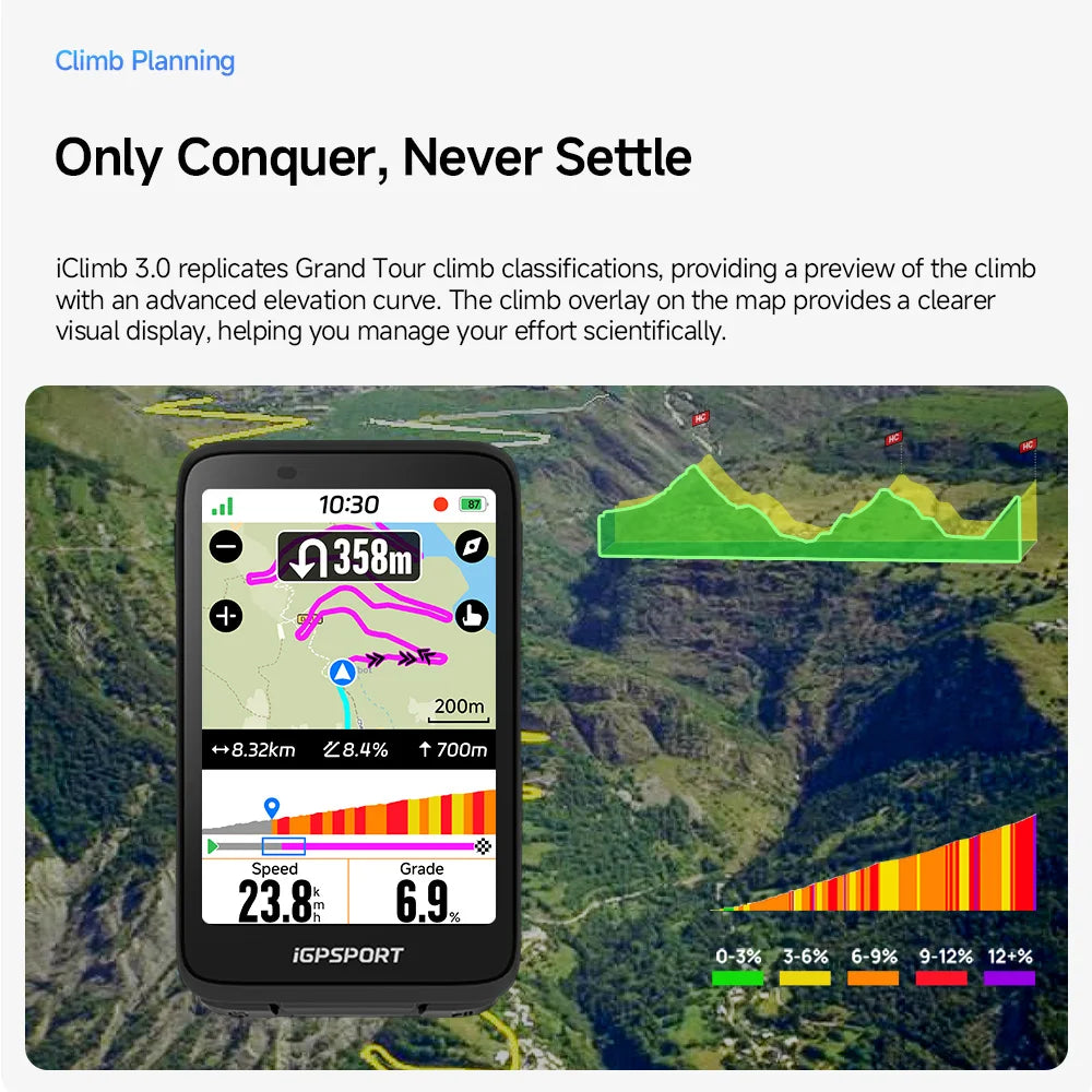 iGPSPORT Bicycle GPS Computer With Touchscreen Map Navigation