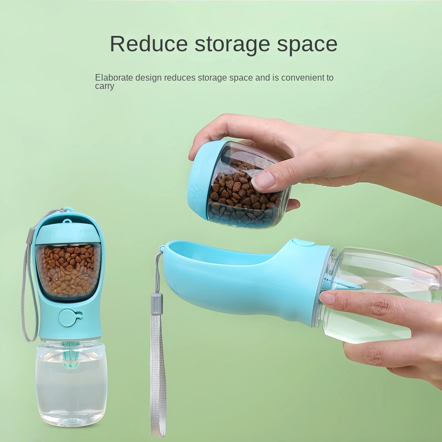 Portable Pet Water Bottle With Storage For Food And Water