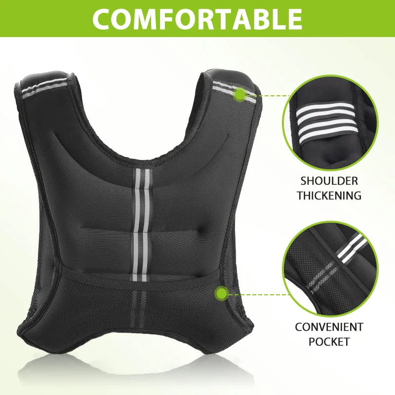 Weight Vest 12lb With Reflective Stripe For Training And Running