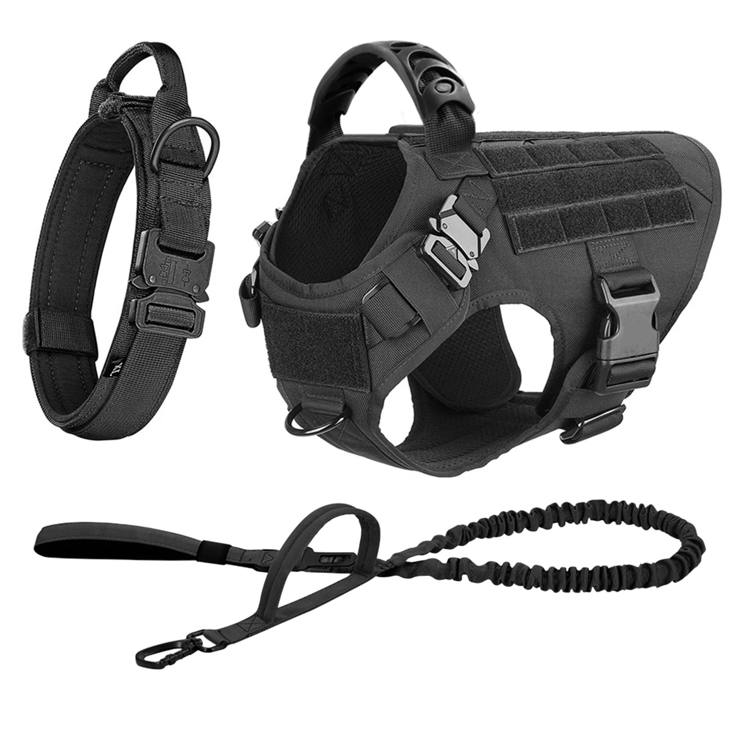 Nylon Dog Harness And Leash Set With Padded Quick-Release Buckle