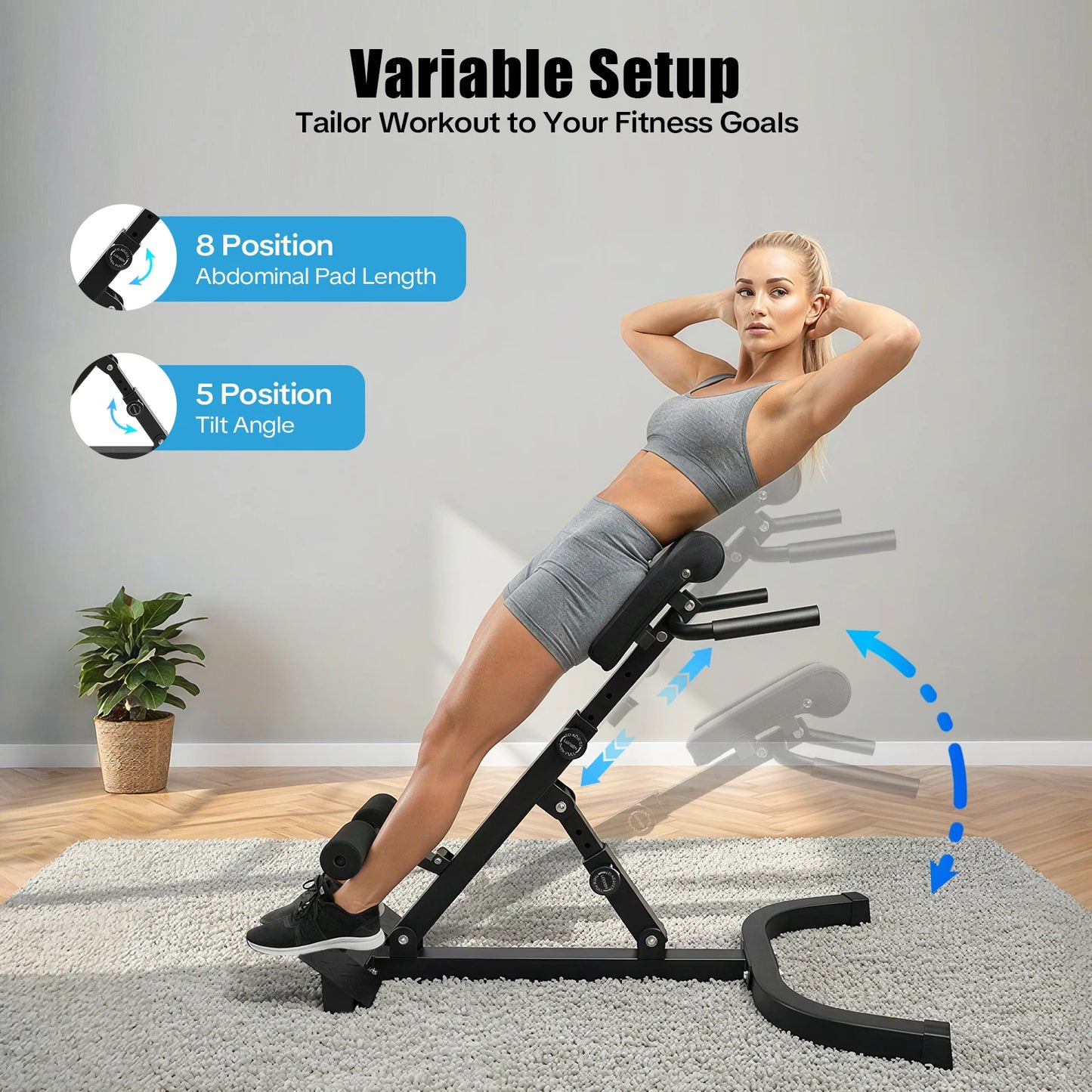 Roman Chair Back Extension Machine Abdominal Exercise Equipment