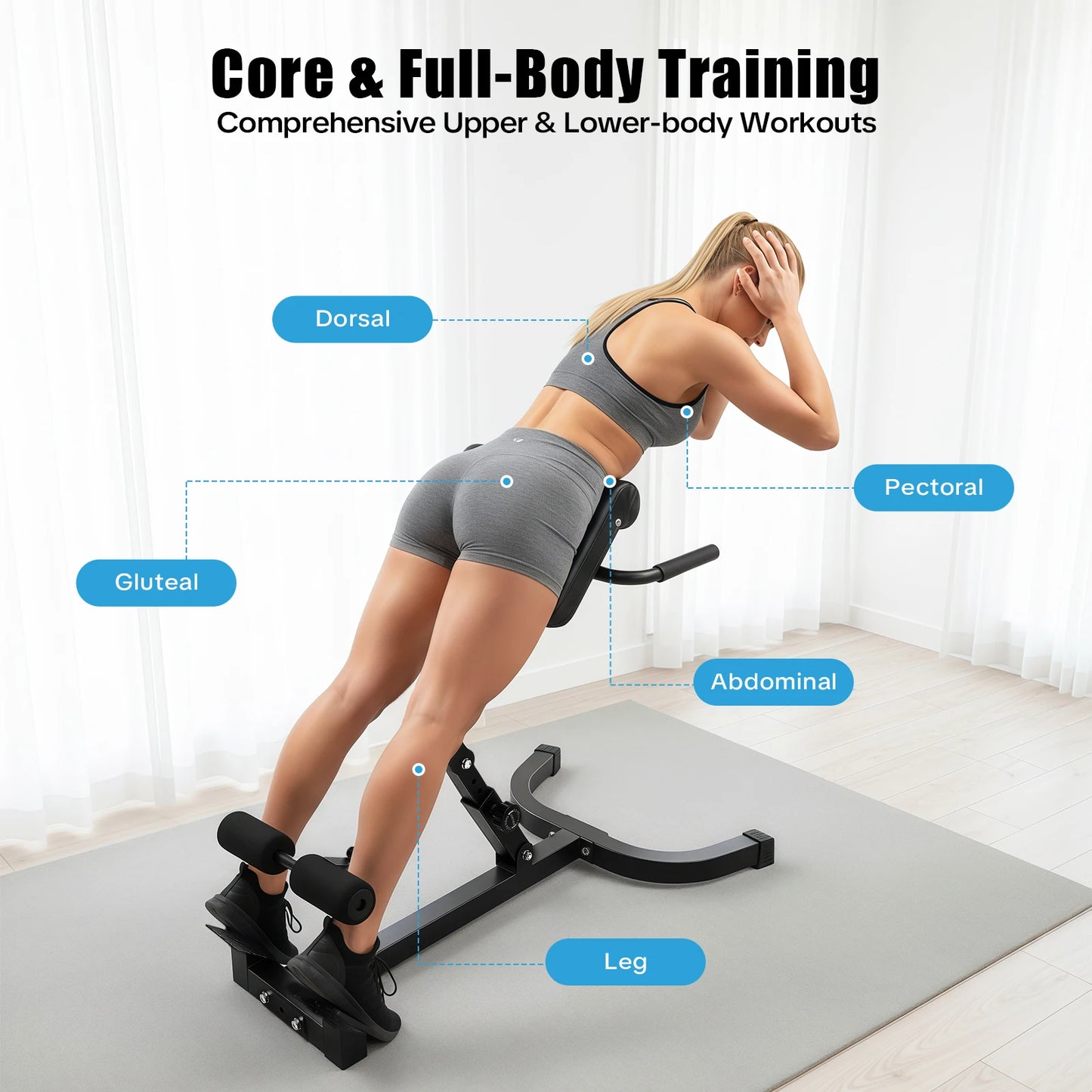 Roman Chair Back Extension Machine Abdominal Exercise Equipment