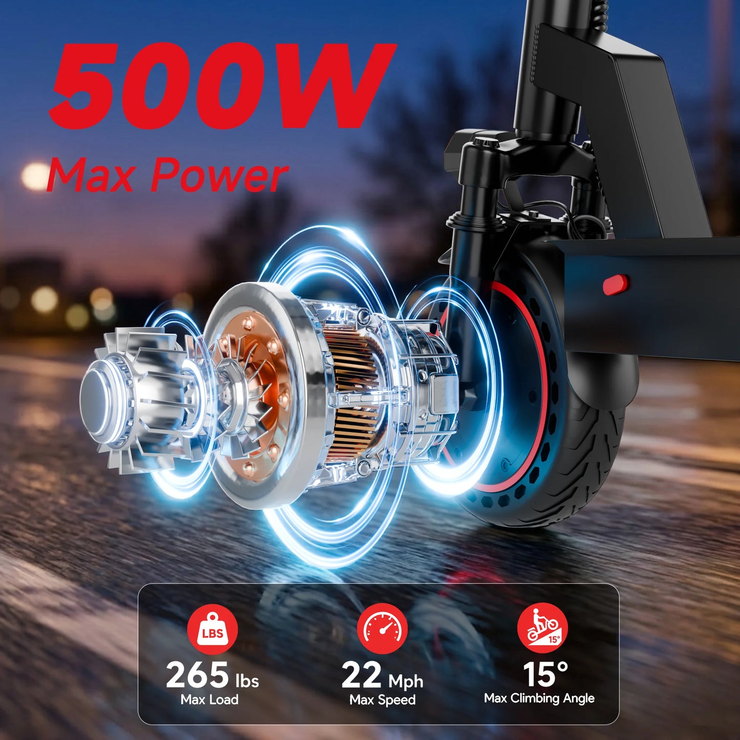 AOVOPRO 500W Solid Tire Folding Electric Bicycle Basket