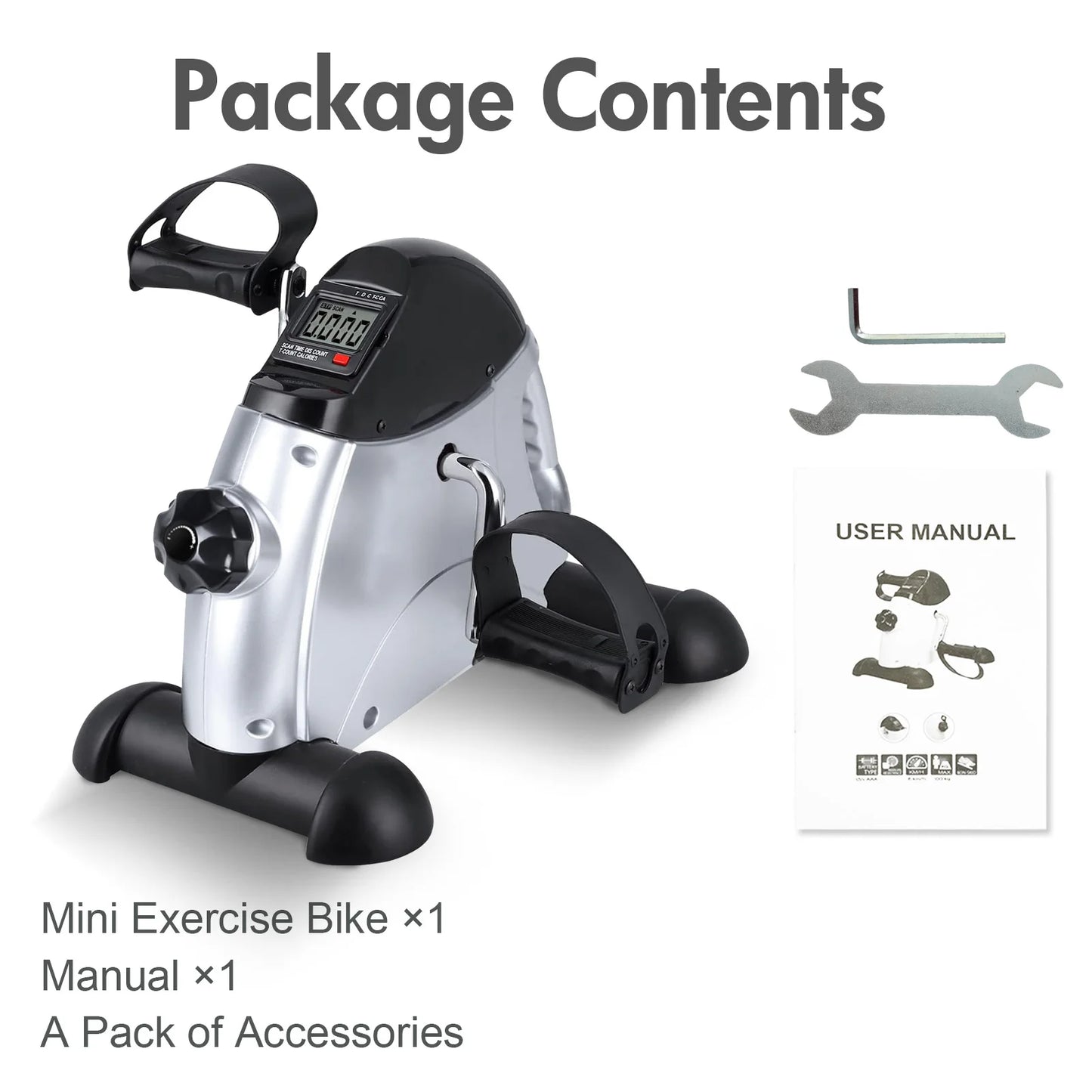 Motorized Mini Pedal Exerciser With Digital LCD Screen Display