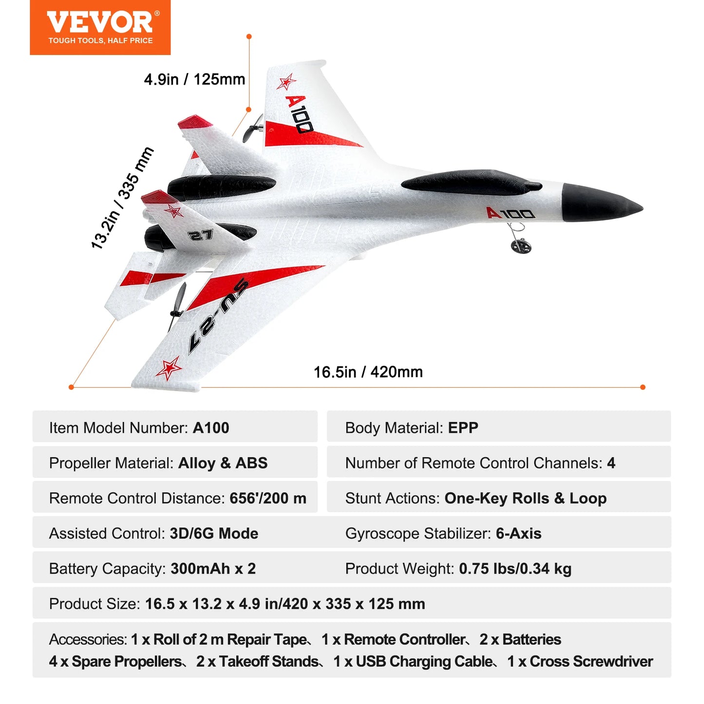 SucceBuy SU27 RC Plane 2.4G Remote Control Glider Aircraft
