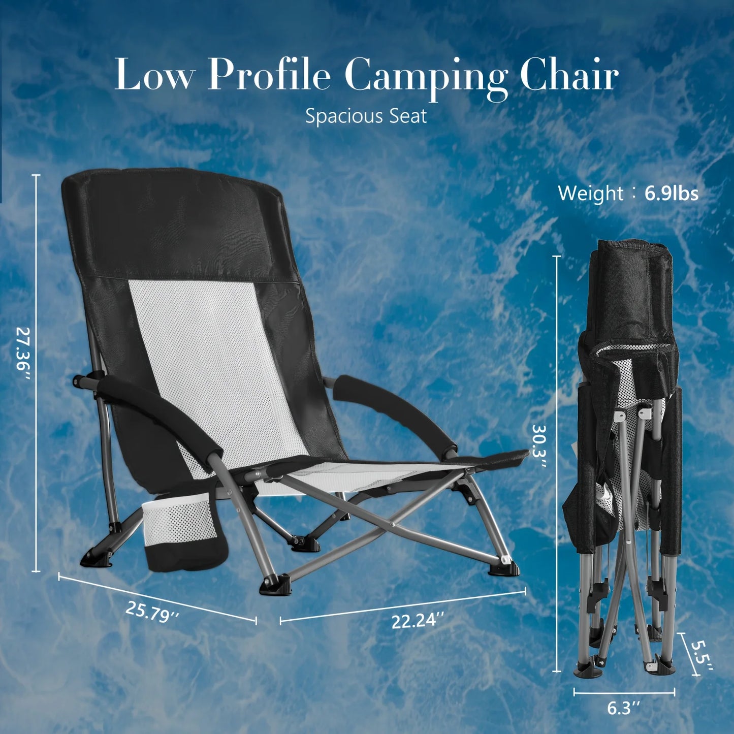 Portable Folding Patio Chaise Lounge With Carry Bag And Pocket