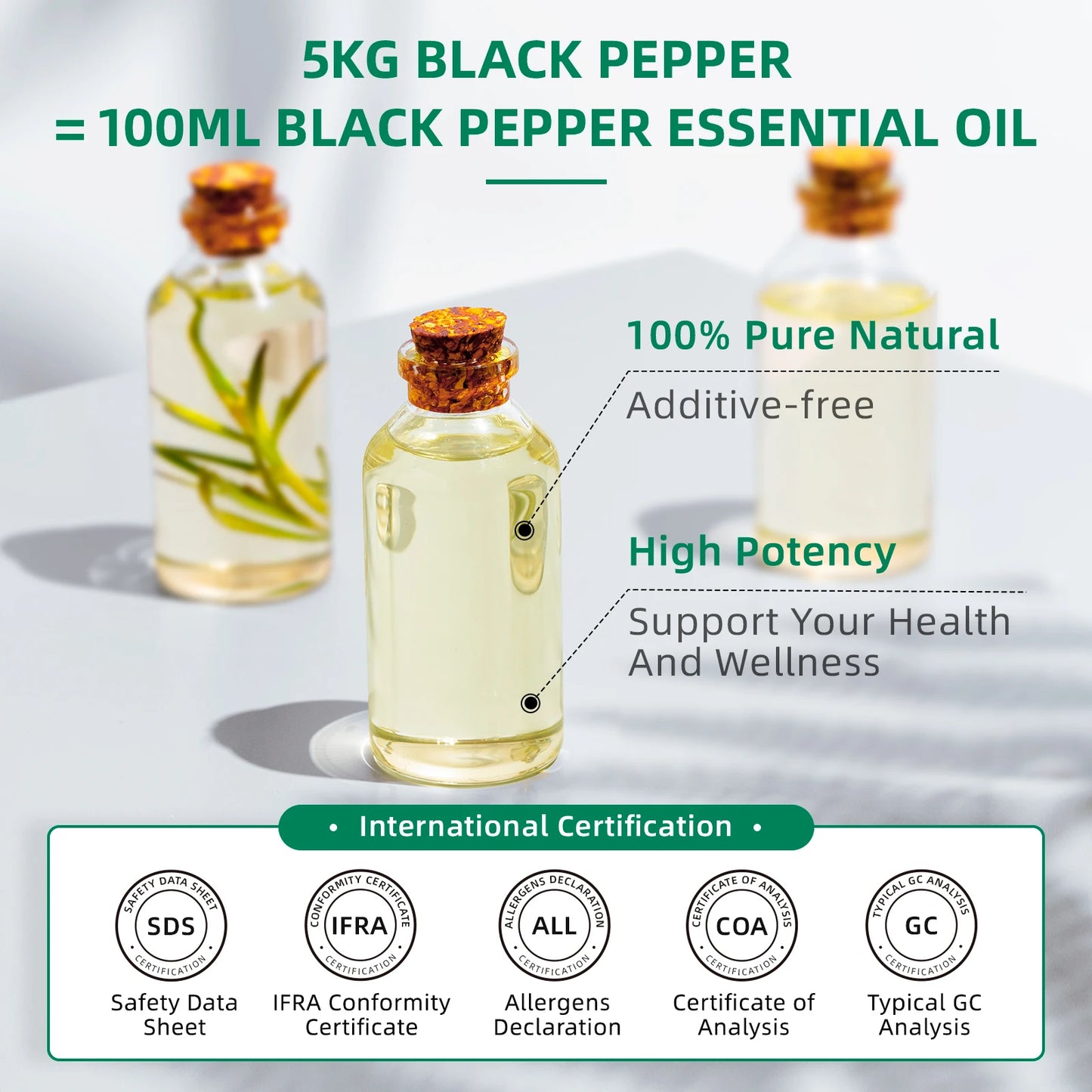 HIQILI Black Pepper Essential Oil Pure For Diffuser And Candles