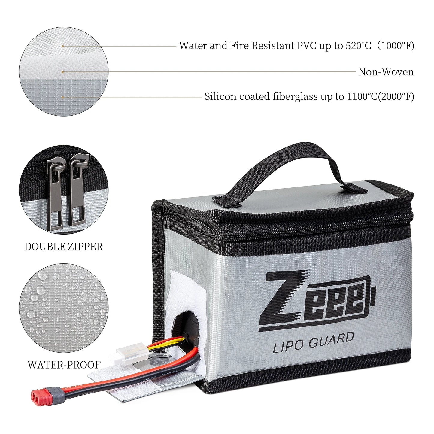 ZEEE LiPo Battery Storage Bag Fireproof Explosionproof RC Car