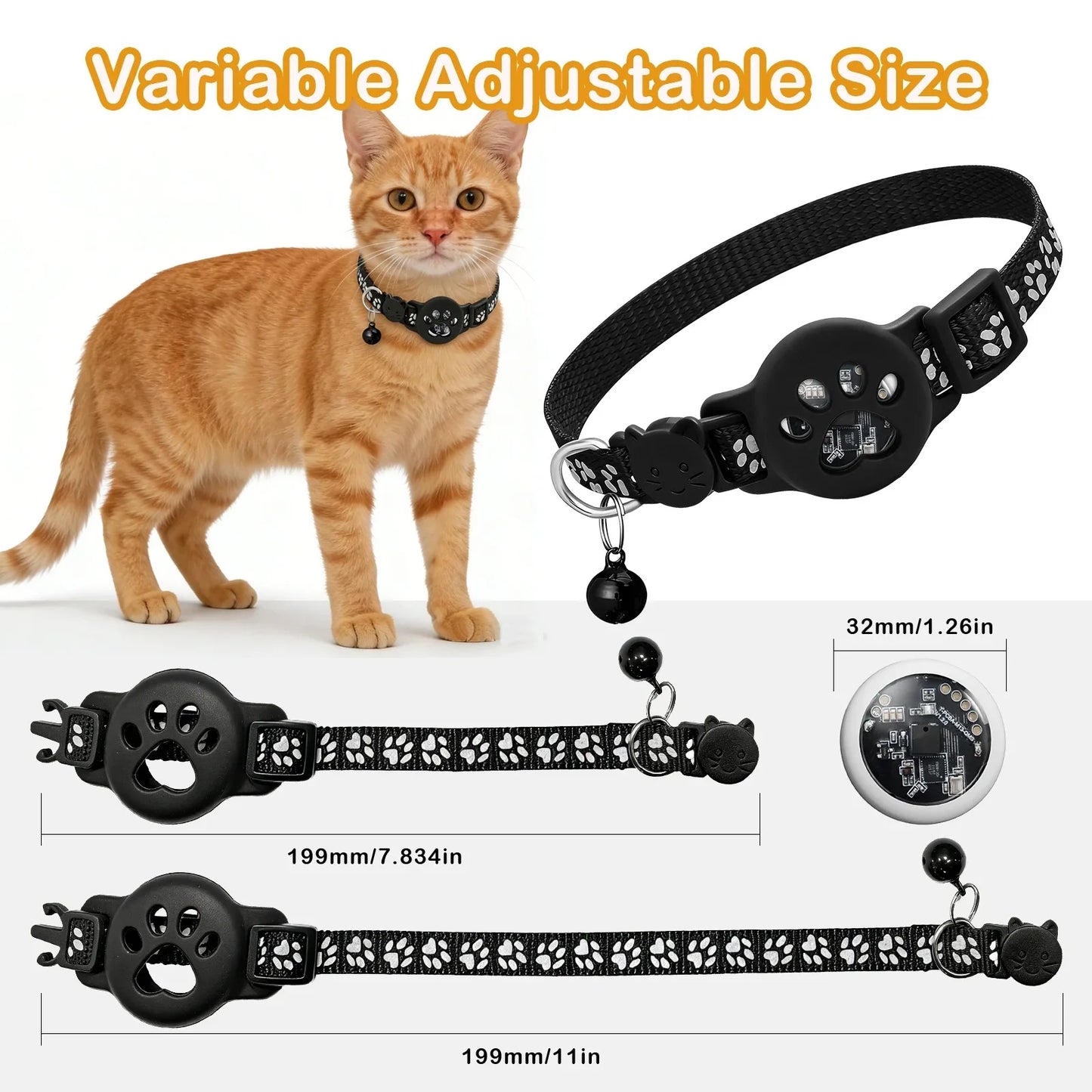 MOSON Multifunctional Pet Smart GPS Tracker Collar for Cats and Pets