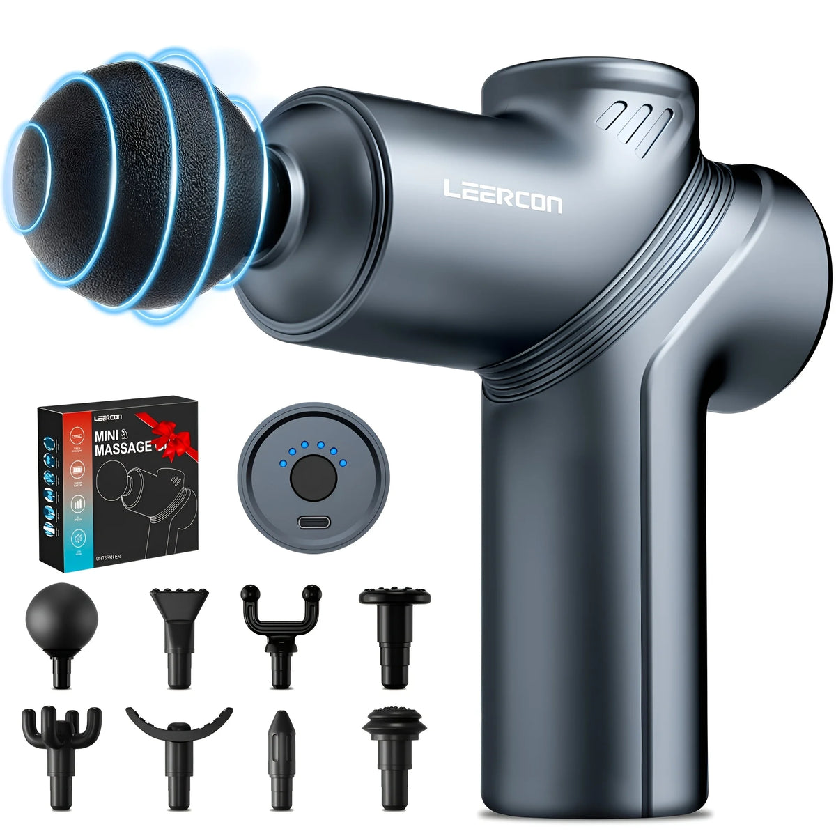 LEERCON Mini Muscle Massage Gun Featuring Silent Brushless Motor Design
