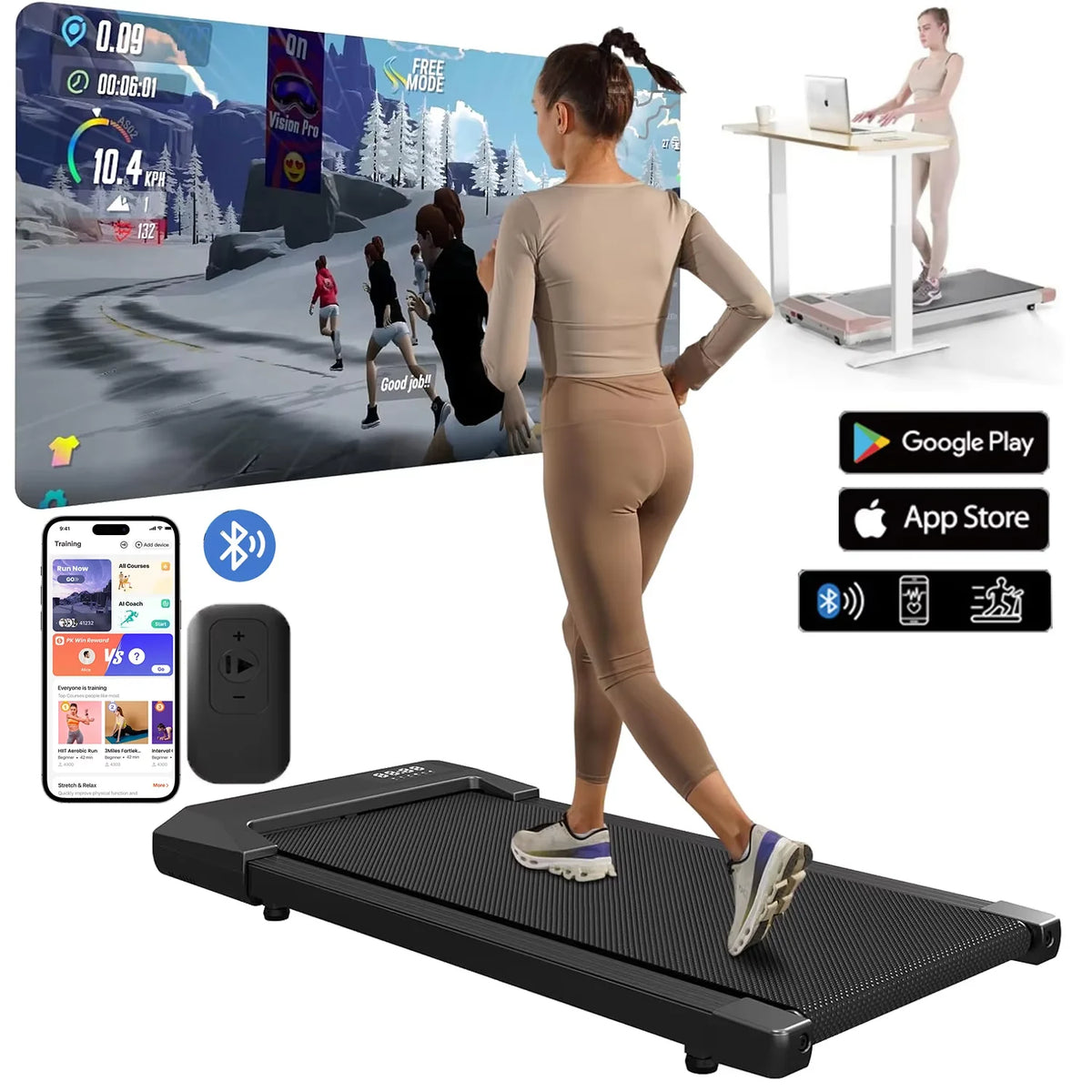 Superun Home Treadmill With Digital Display And Wireless Heart Monitor