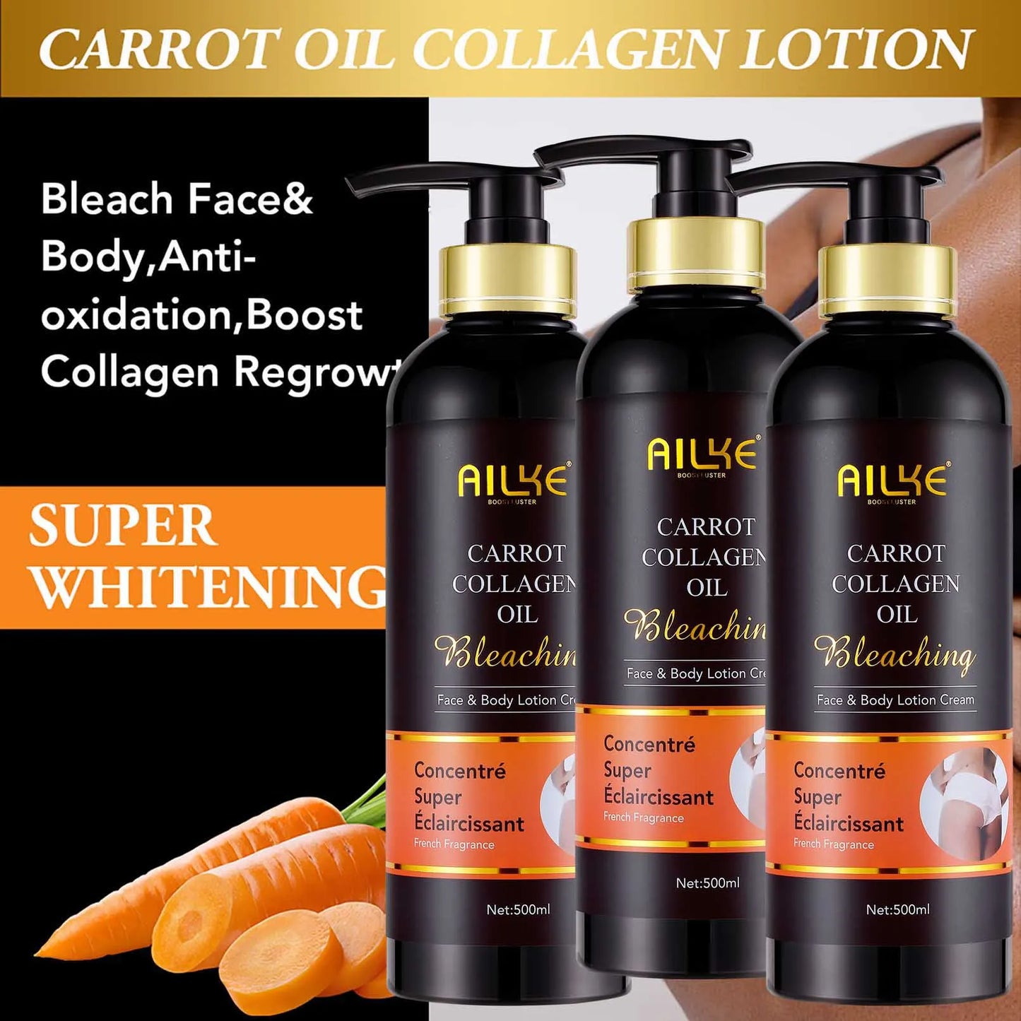 AILKE Skin Whitening Face Serum With Collagen For Dark Spots