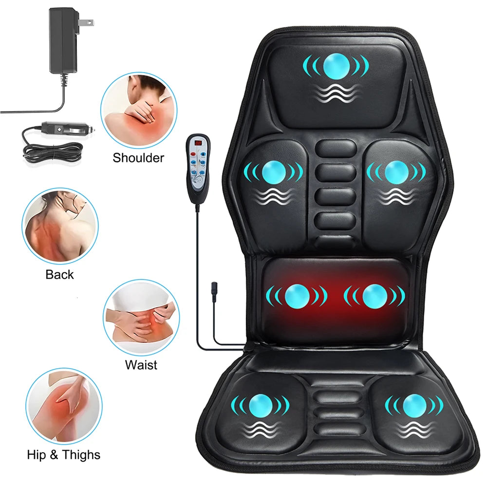 HOMEMASSA Heated Massage Chair Pad With 9 Modes For Comfort