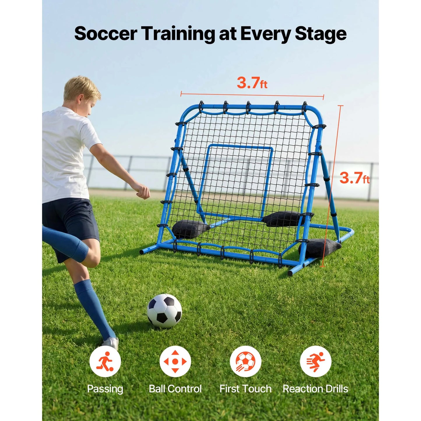 SucceBuy Soccer Rebounder Net With Iron Frame And PE Net For Practice