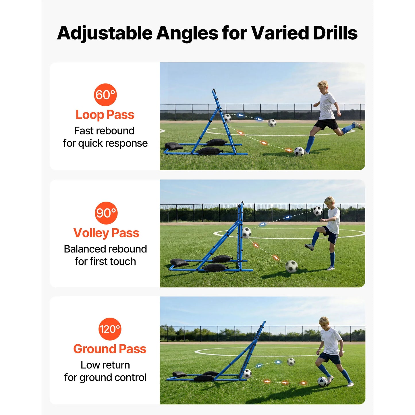 SucceBuy Soccer Rebounder Net With Iron Frame And PE Net For Practice