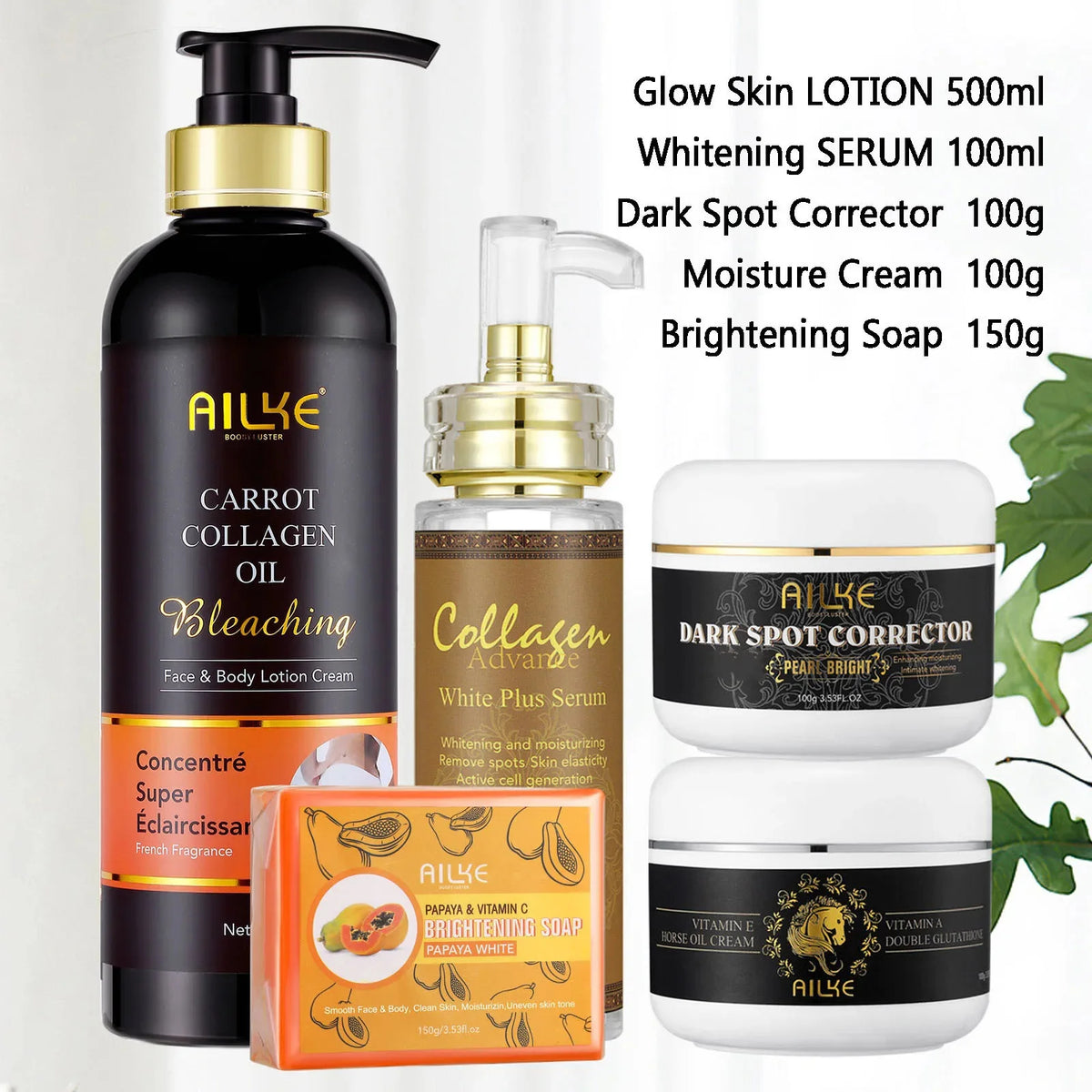 AILKE Collagen Skincare Set For Whitening And Spot Removal