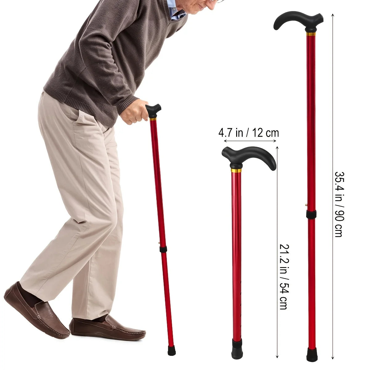 Ultra Light Aluminum Telescopic Crutches With Anti Slip For Mountaineering
