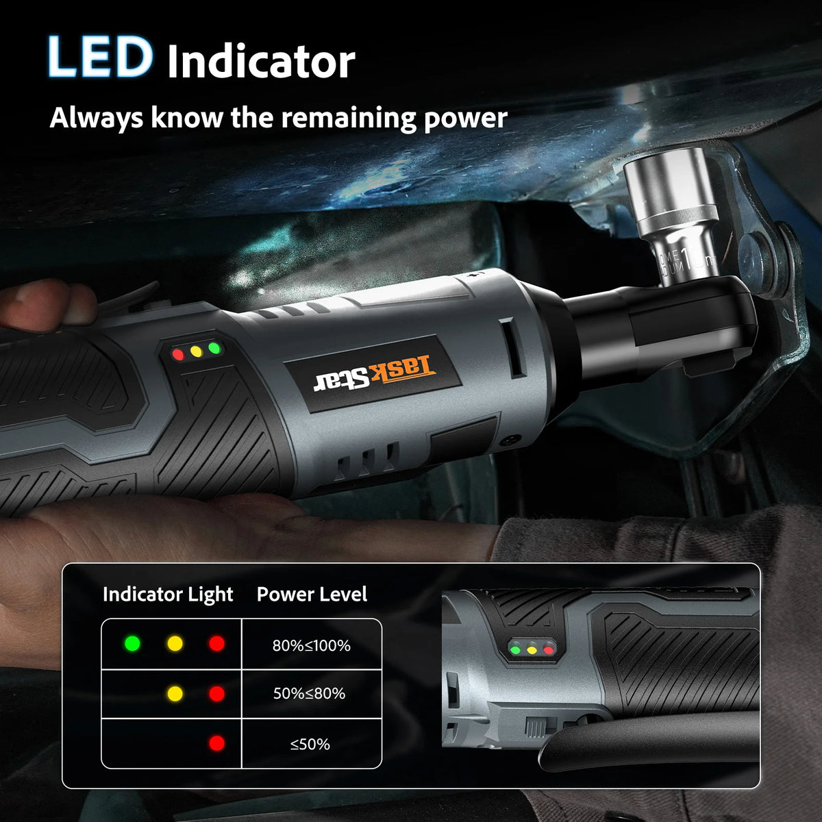 TaskStar Cordless Ratchet Wrench Kit With Battery And Charger