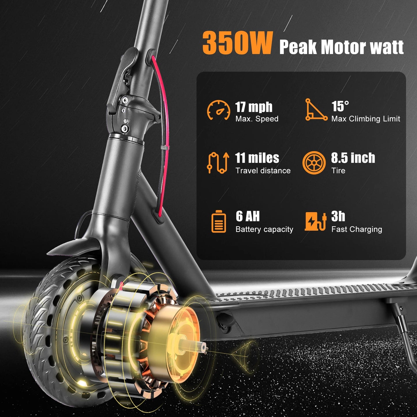 AILIFE 350W Folding Electric Scooter for Unisex Commuter 19mph
