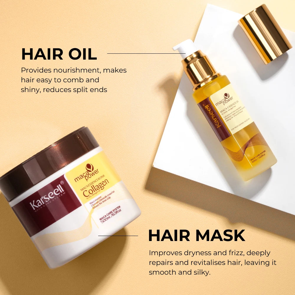 Karseell Collagen Hair Mask With Argan Oil Serum Repair Set