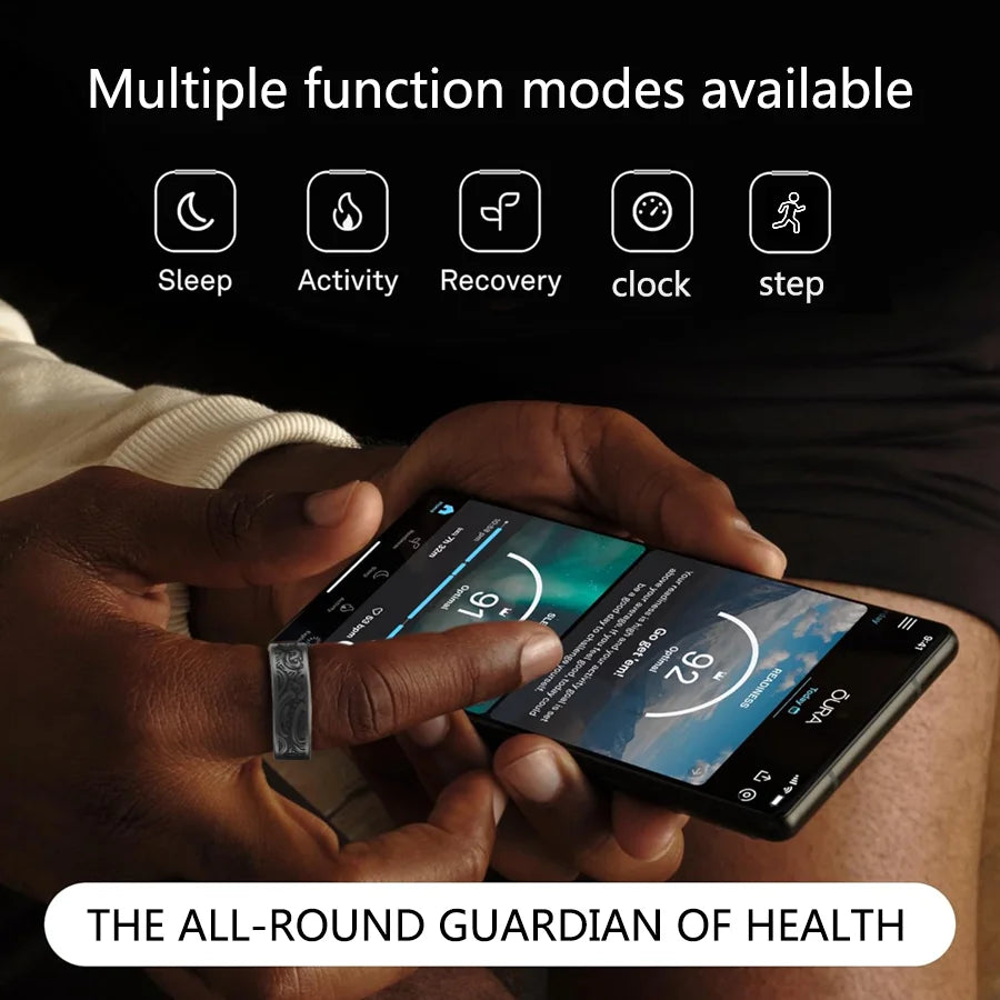 Smart Ring Fitness Tracker IP68 Waterproof Sleep Monitor 20 Modes