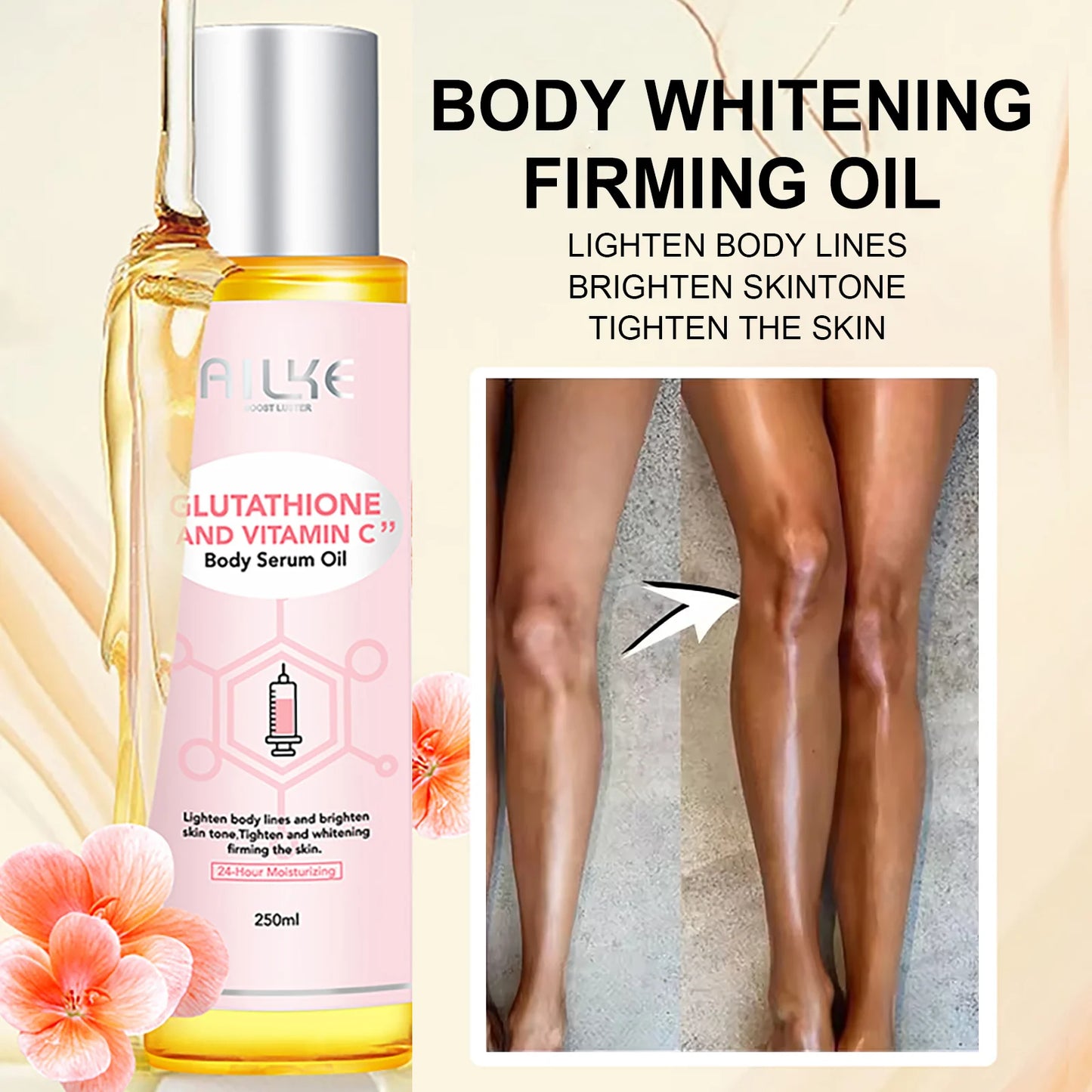 AILKE Whitening Skin Care Kit, With Vitamin C, Glutathione, Brightening, Reduce Dark Spots, Clean Stains, for Men & Women