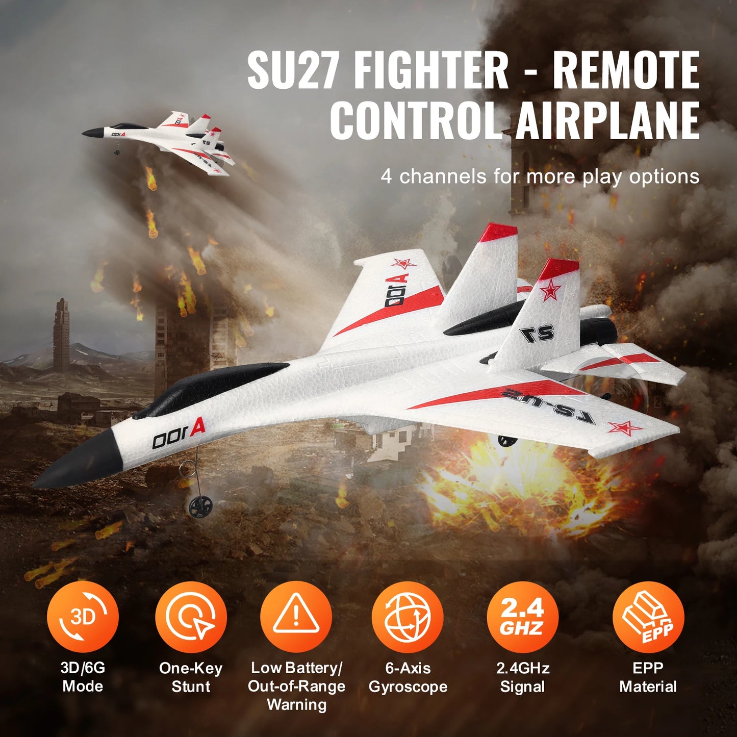 SucceBuy SU27 RC Plane 2.4G Remote Control Glider Aircraft