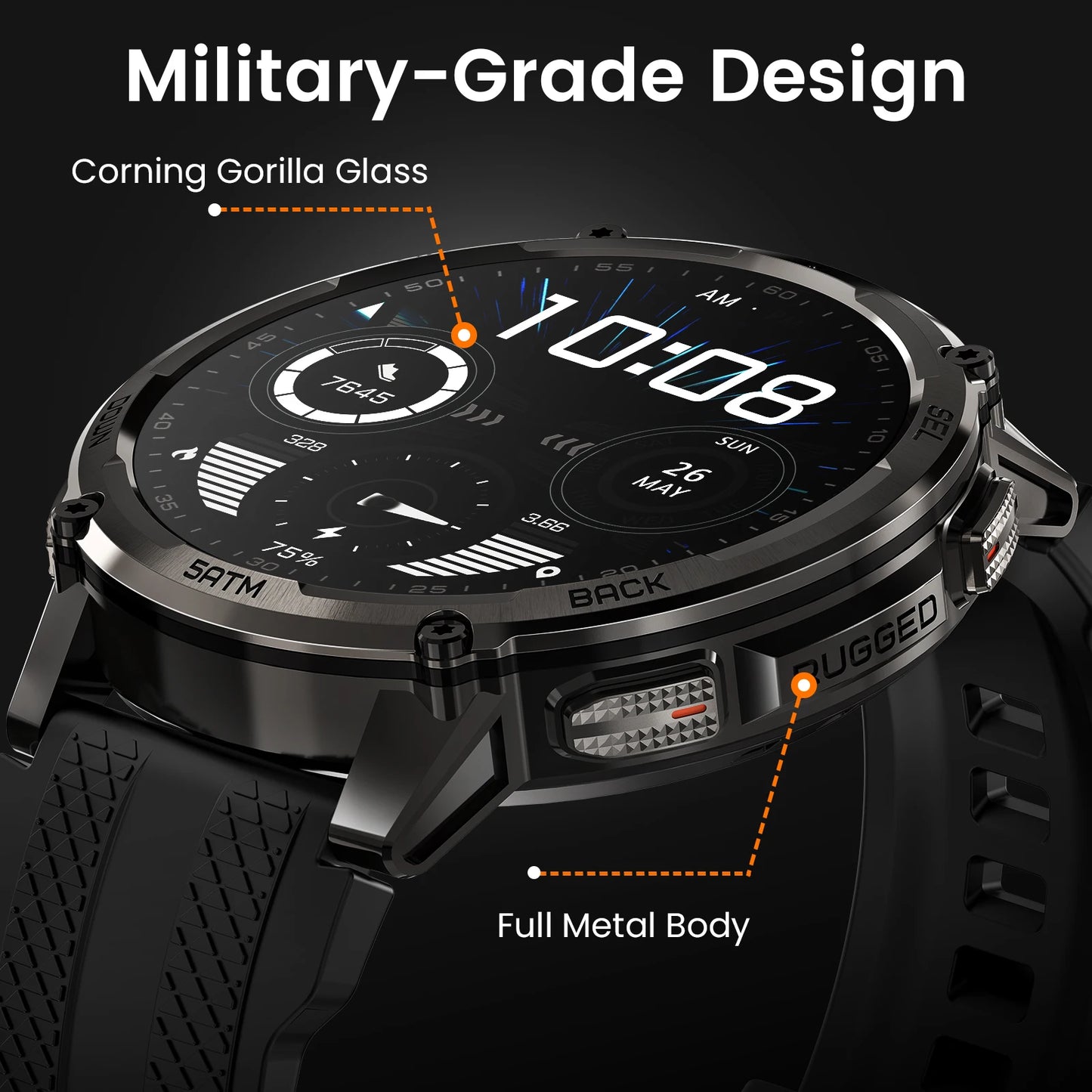 Kospet Tank T4C Smartwatch Dual Band GPS Rugged Outdoor 50M Waterproof