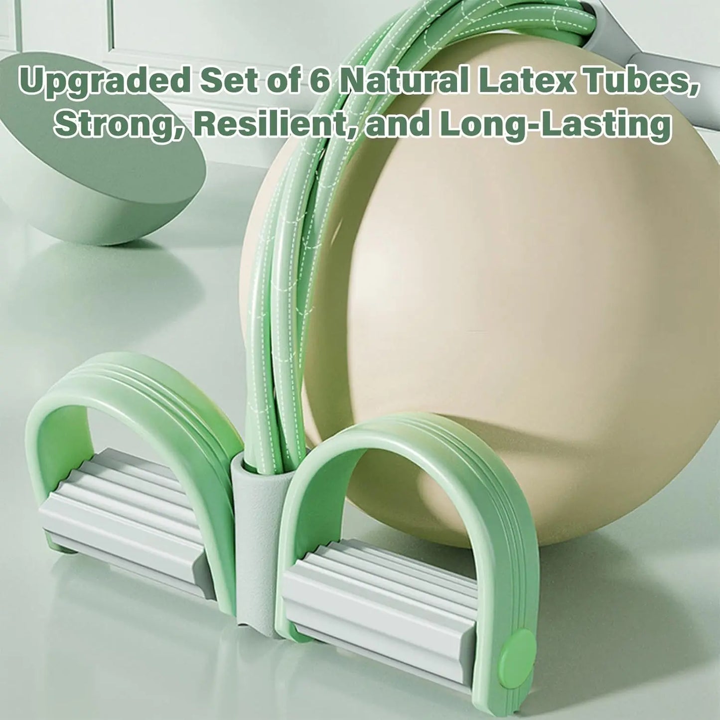Natural Rubber Pedal Resistance Bands With Handles For Fitness