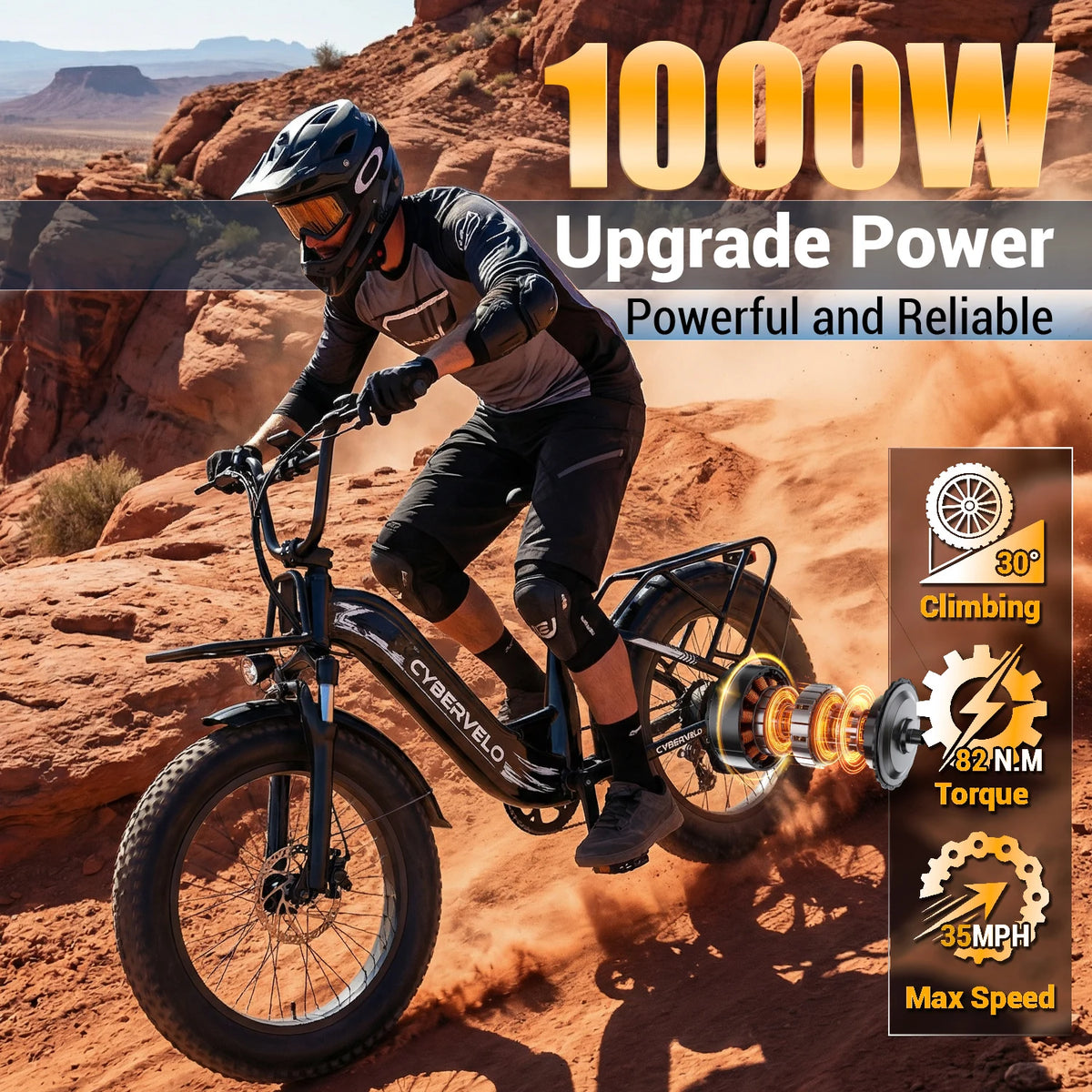 Cybervelo 1000W Peak Motor Step Thru Electric Bike With Removable Battery