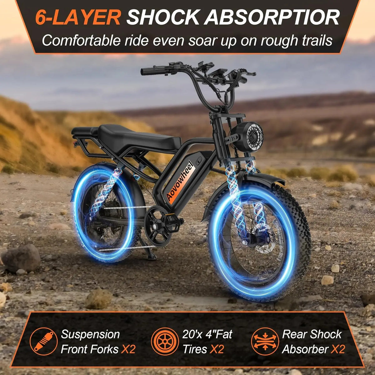 Aovopro 1500W Electric Bicycle Featuring Durable Steel Construction